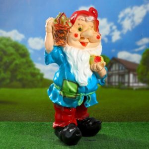 Садовая фигура "Гном фрукты" большой 67х31см