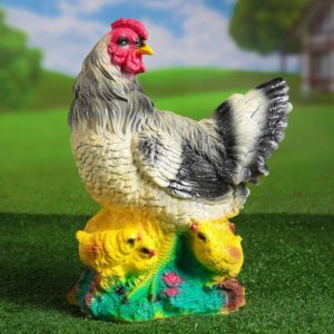 Садовая фигура "Курица с цыплятами" 30х17х40см МИКС