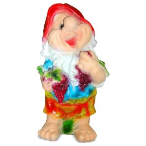 Садовая фигура «Гном с виноградом» 30х30х65см