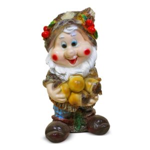 Садовая фигура «Гном с желудями» 22х26х41см
