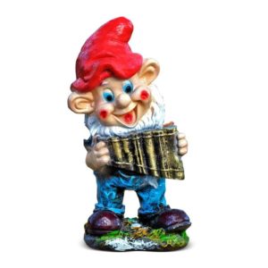 Садовая фигура «Гном с флейтой» 16х21х40см
