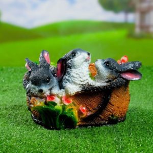 Фигурное кашпо «Зайцы в лукошке» 20х15х13см