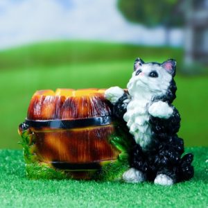 Фигурное кашпо «Котенок с бочкой» 23х14х15см