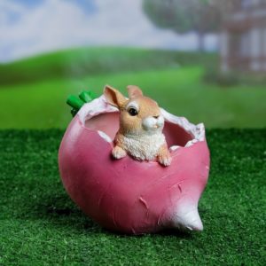 Фигурное кашпо «Редиска с зайцем», 17*15 см