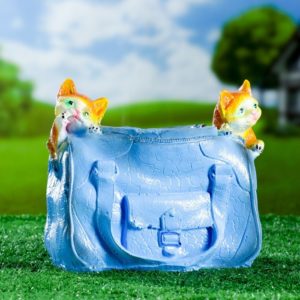 Фигурное кашпо «Котята в сумке» 25х12см