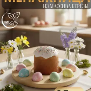Сервировочная доска, менажница для кулича и яиц 25 см